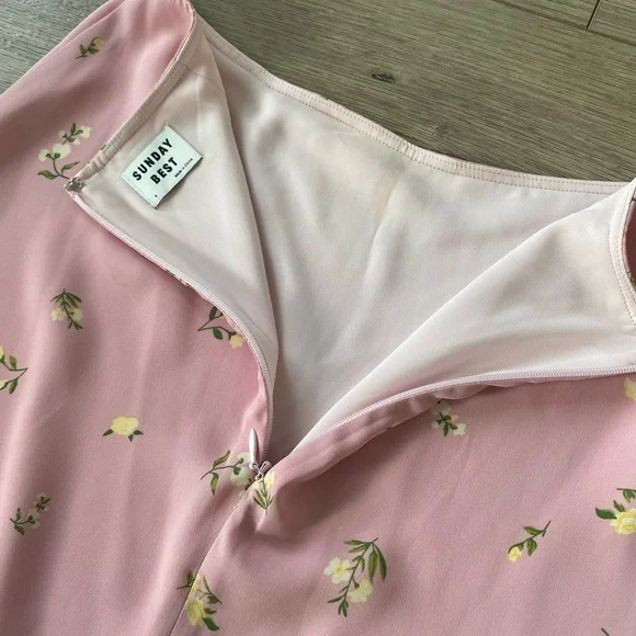 Aritzia Sunday Best Baby Pink Floral Skirt - Picture 7 of 7